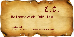 Balassovich Dália névjegykártya